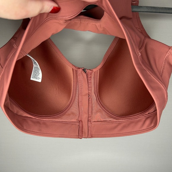 Old Navy Active Go Dry Zip Front Sports Bra 36C Coral Pink Full Support‎ Women - Picture 6 of 9